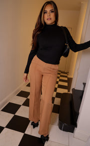 Brown Wide-Leg Trousers