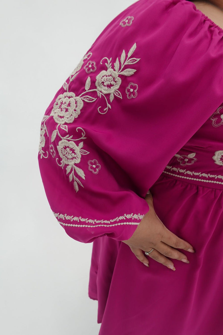 Magenta Embroidered Dress