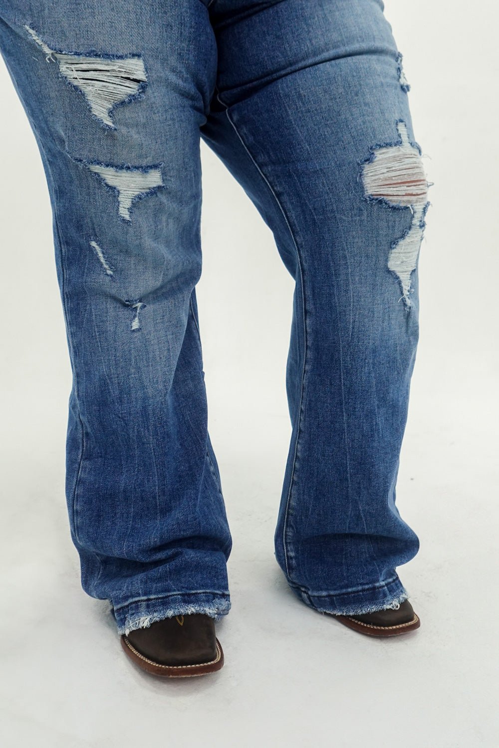 Mid Rise Stretch Flare Jeans